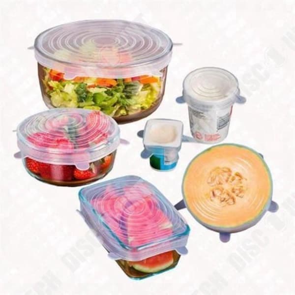 TD® Silikonredskap 6 delar Stretch Användbara lock Kökspropp Lock Fruktlock Skålar Skålar Krukor Frukt