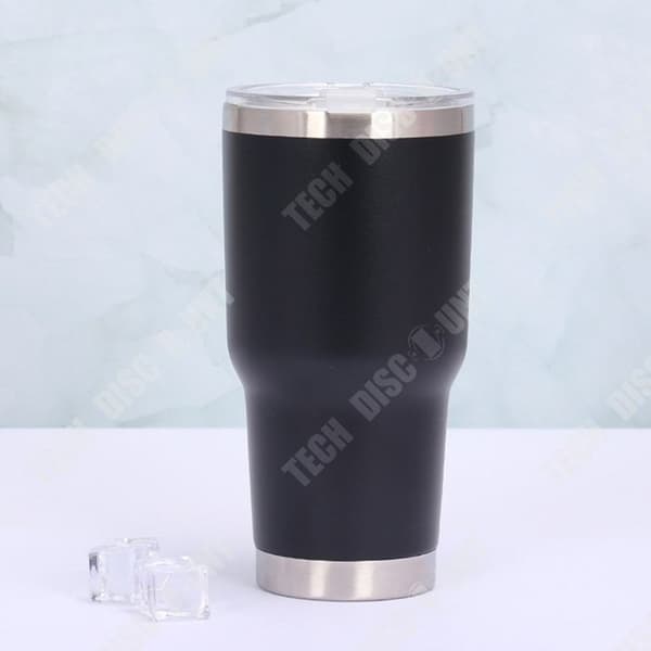 TD® isolerad kaffemugg 30OZ Svart Återanvändbar 304 rostfritt stål isolerad kopp med lock Varm och kall kaffekopp