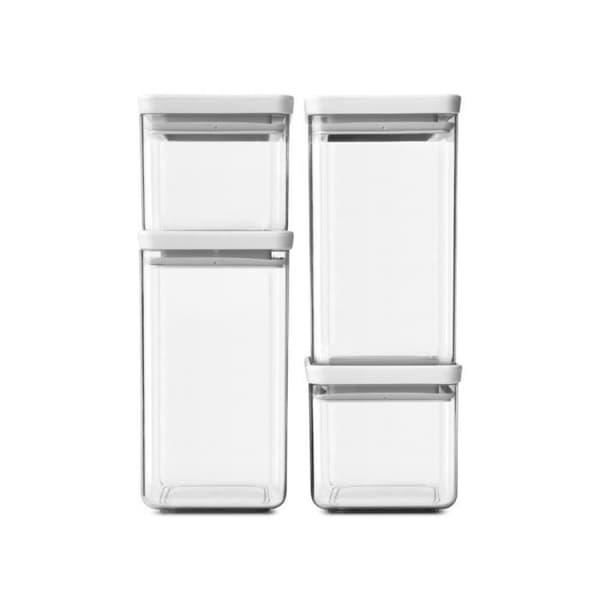 Konservationsburkar - BRABANTIA - 122569 - 4 stycken - 2 x 0,7L och 2 x 1,6L - Stapelbara - Tätslutande