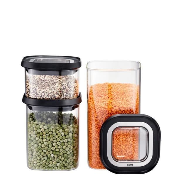 Förvaringslådor - GEFU - PANTRY - 3-pack - Borosilikatglas - 400/900/1400 ml