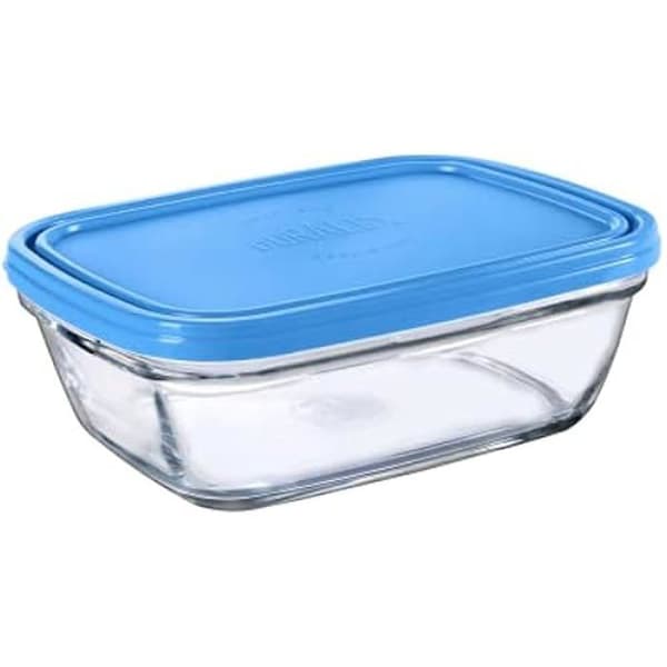 Konserveringslåda - Duralex - Freshbox - Ultrabeständigt glas - 1,1 L - Blått lock