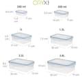 Miniatyrbild 2 av 4: Set med lufttäta rektangulära plastbehållare (6 stycken) AFT 05025070