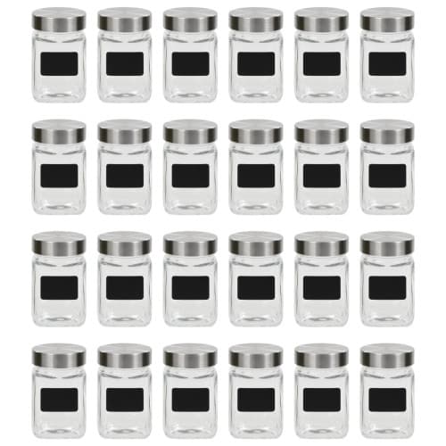 Förvaringsburkar i glas med etiketter 24 st 300 ml