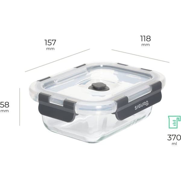 Siguro Set med glasburkar, 0,37 l 0,64 l 1,05 l 1,52 l pump, 5 st
