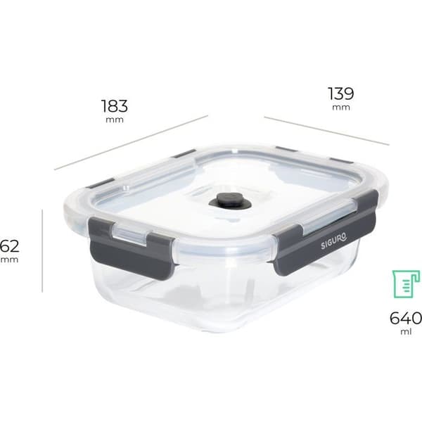 Siguro Set med glasburkar, 0,37 l 0,64 l 1,05 l 1,52 l pump, 5 st