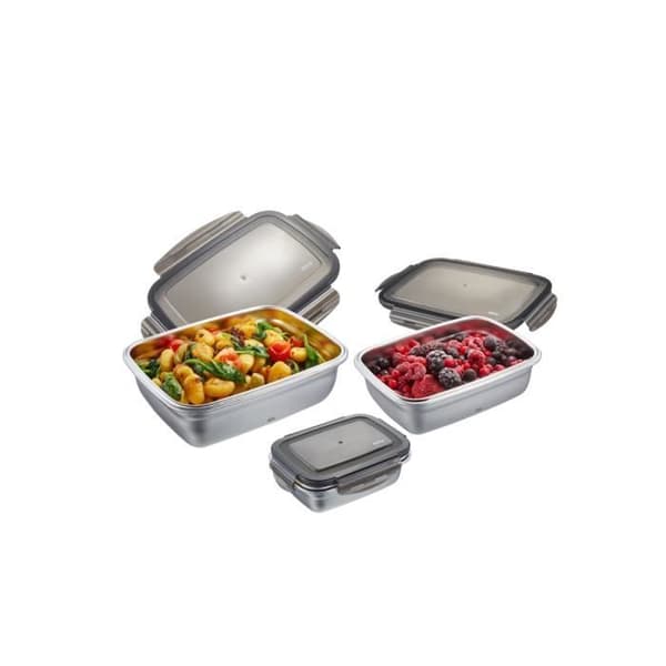 Förvaringslådor - GEFU - PREPPO - Silver - Set om 2 - Metall - Frys- och diskmaskinskompatibla