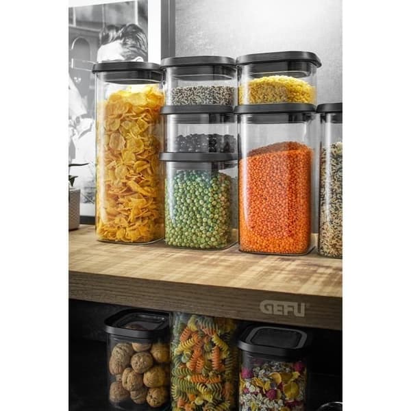GEFU - SKRIFT förvaringsbox 400 ml svart glas