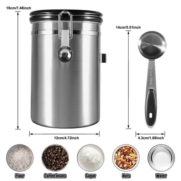 Hermetisk Kaffeburk - 1.8L Stålbehållare