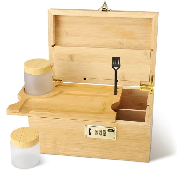 Stor Träbox, Låsbart Design, Anpassningsbar Förvaring,A