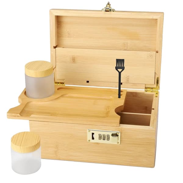 Stor Träbox, Låsbart Design, Anpassningsbar Förvaring,A