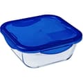 Miniatyrbild 1 av 3: PYREX COOK &amp; GO Fyrkantig förvaringsskål 1,9 21 cm + Blått lock