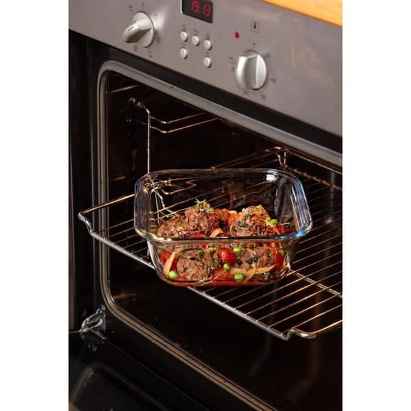 PYREX COOK & GO Fyrkantigt förvaringsfat 0,8l 16cm + Blått lock