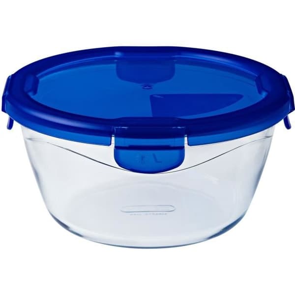 PYREX COOK &amp; GO Rund förvaringsfat 0,7l 15cm + Blått lock