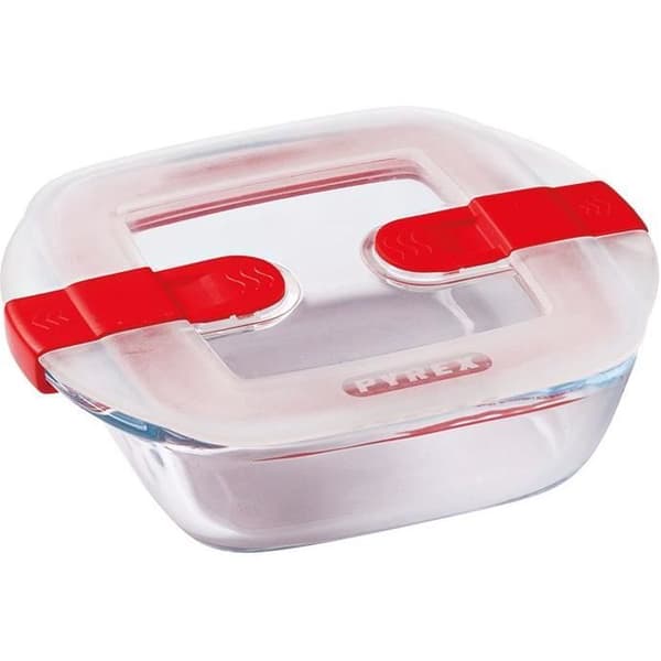 PYREX Fyrkantigt fat 14x12x4 cm + Cook &amp; Heat lock
