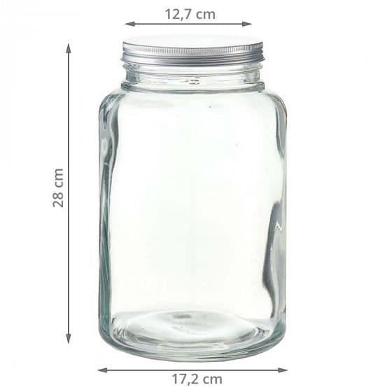 Tjock glasburk 5 liter Transparent