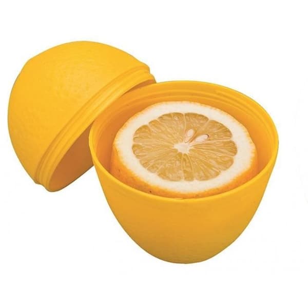 Förvaringslåda - CITRON - Diameter 9 cm - Plast - Gul