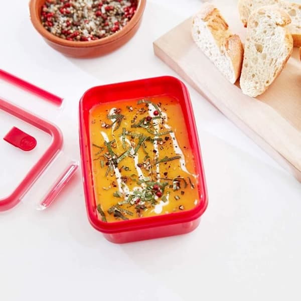 EMSA Clip & Micro Food Box 1L - Rektangulär - Röd