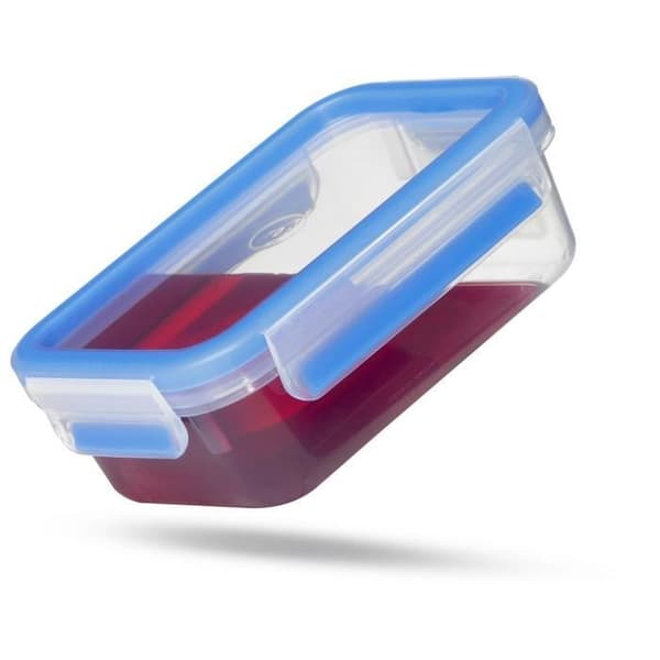 Emsa Clip&Close 508546 Rektangulär plastförvaringsbehållare 3,7 L, Perfekt konservering, 100 % lufttät, Blå
