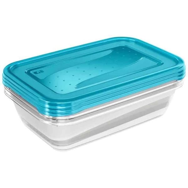 Set med 3 Fredo Fresh förvaringslådor 2,4 L blå