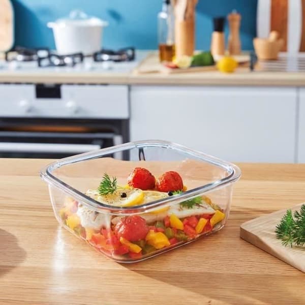 Fyrkantig box 122cl Pure Box Active - Luminarc - extra motståndskraftig och lufttätt härdat glas
