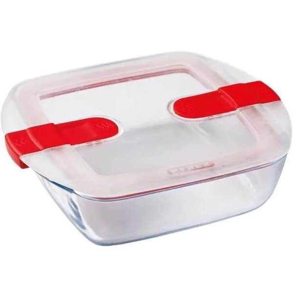 Rektangulär låda med lock - PYREX - 1451021 - 20 x 17 cm - 1 L - Cook &amp; Heat - Bas i borosilikatglas