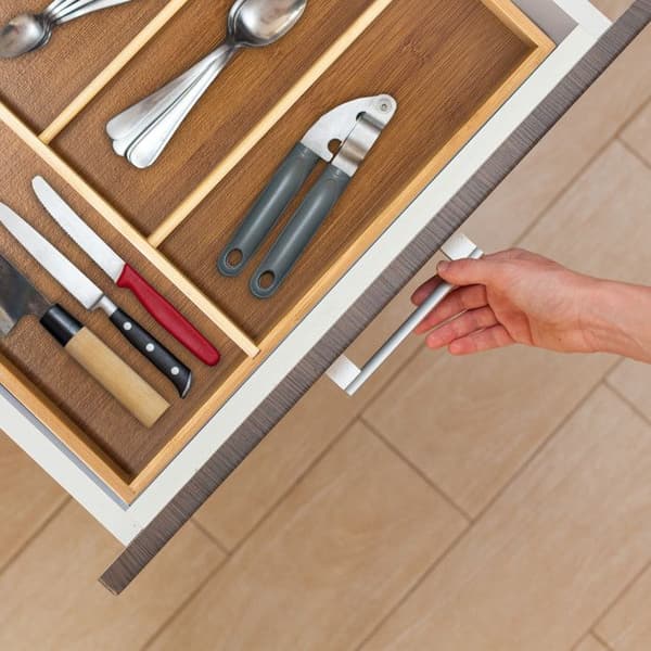 Relaxdays Bestick Organizer i Natural Bamboo Köksredskapsbricka - 10018886