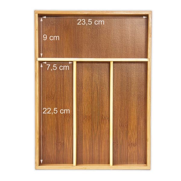 Relaxdays Bestick Organizer i Natural Bamboo Köksredskapsbricka - 10018886