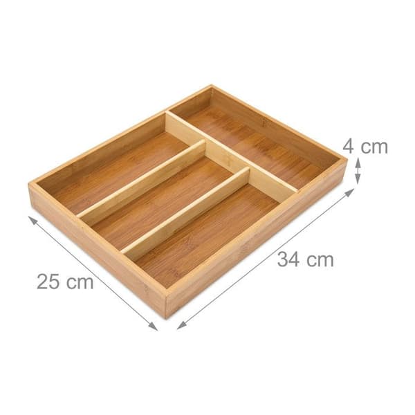 Relaxdays Bestick Organizer i Natural Bamboo Köksredskapsbricka - 10018886