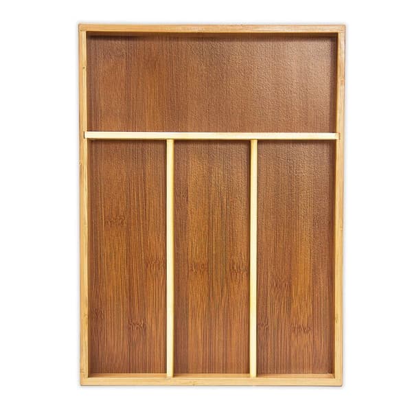Relaxdays Bestick Organizer i Natural Bamboo Köksredskapsbricka - 10018886