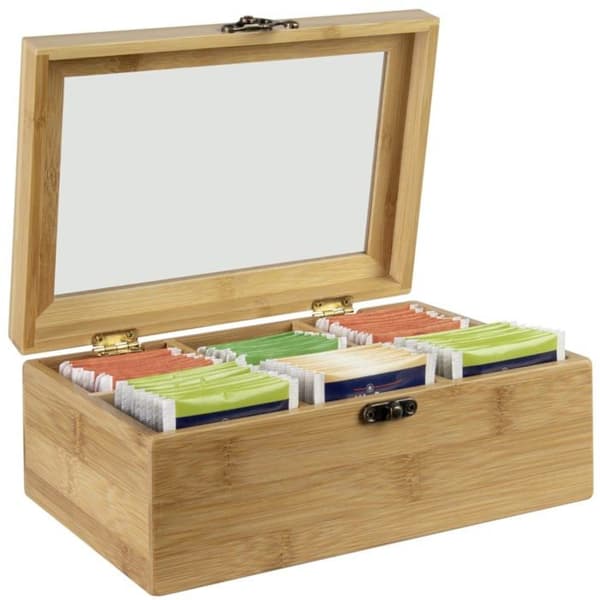 Wenco - 555128 - Premium teask i bambu med 6 fack Ljusbrun 21,7 x 16 x 9 cm