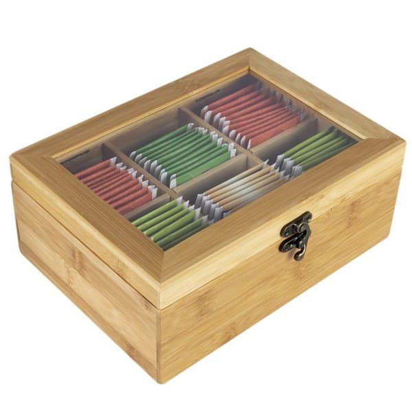 Wenco - 555128 - Premium teask i bambu med 6 fack Ljusbrun 21,7 x 16 x 9 cm