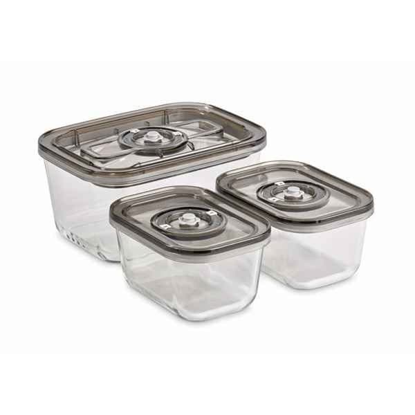 Förvaringslådor - Caso lufttäta lådor - 1177 - VacuBoxx Set med 3 vakuumbehållare, stapelbar, glas