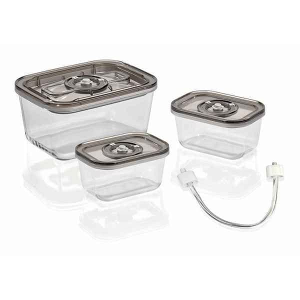 Förvaringslådor - Caso lufttäta lådor - 1177 - VacuBoxx Set med 3 vakuumbehållare, stapelbar, glas