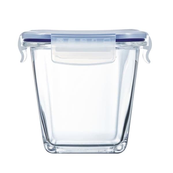 LUMINARC Fyrkantig låda Ren låda aktiv 75 cl transparent + transparent och blått lock