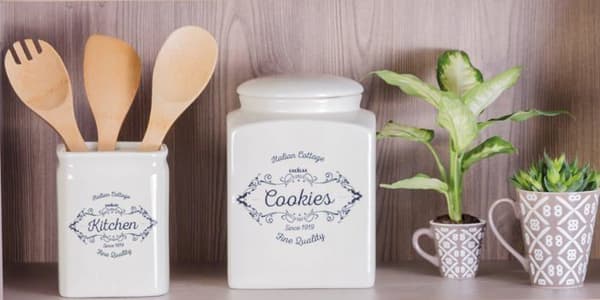 Förvaringslådor - Excelsa lufttäta lådor - 62156 - Fin Quality Biscuit Box, keramik, Vit