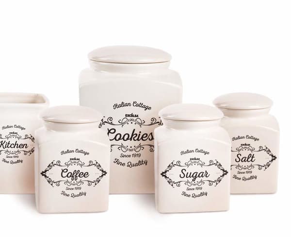 Förvaringslådor - Excelsa lufttäta lådor - 62156 - Fin Quality Biscuit Box, keramik, Vit