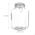 Miniatyrbild 4 av 6: Relaxdays glasburk, 3 liter, konserverad, stor burk, lufttät, läckagetät med klämma, XXL, transparent
