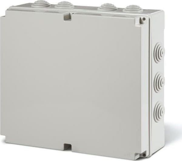 Scame - 685.011 - Vattentät box i utskjutande utförande IP55 460X380X130mm med skräddarsydda kabelgenomföringar Scabox grå.