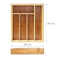 Miniatyrbild 4 av 5: Relaxdays Expanderbar Bestickbricka Organizer för Kökslåda Bamboo Nature - 10018883