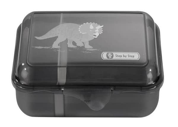 Steg för steg svart lunchlåda för flicka och pojke - Lunchbox Dino Tres 139806