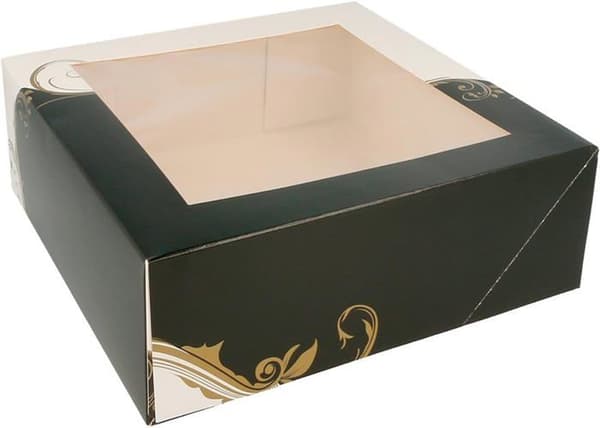 García de pou - 204,70 - Garcia de pou bagerikartonger med fönster 275 g/m2, 23 x 23 x 7,5 cm, set om 50 st, Vit