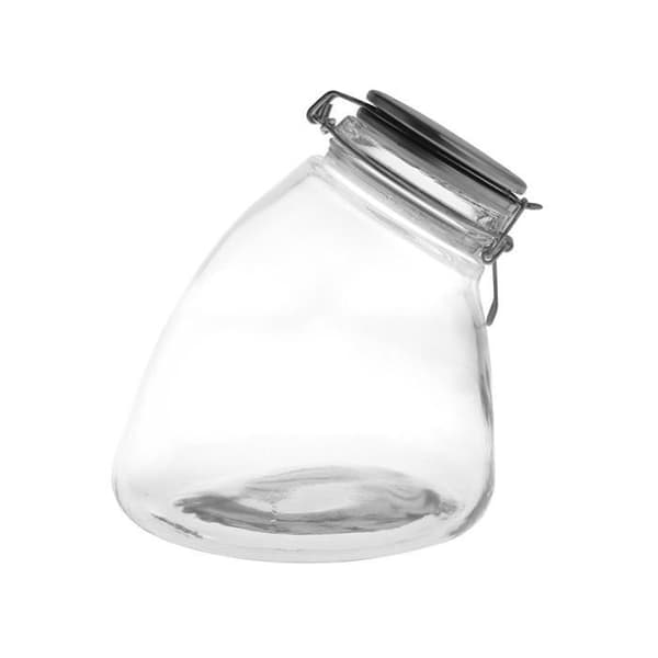 H & H Lufttät burk med lock, 3 liter, glas, transparent, 21 x 21 x 24 cm: Kök & Hem