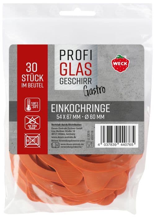 Weck - 76133 - Set med 30 gummiringar 54 x 67 mm Ø 60 mm (gummitätningar, konserveringsglas)