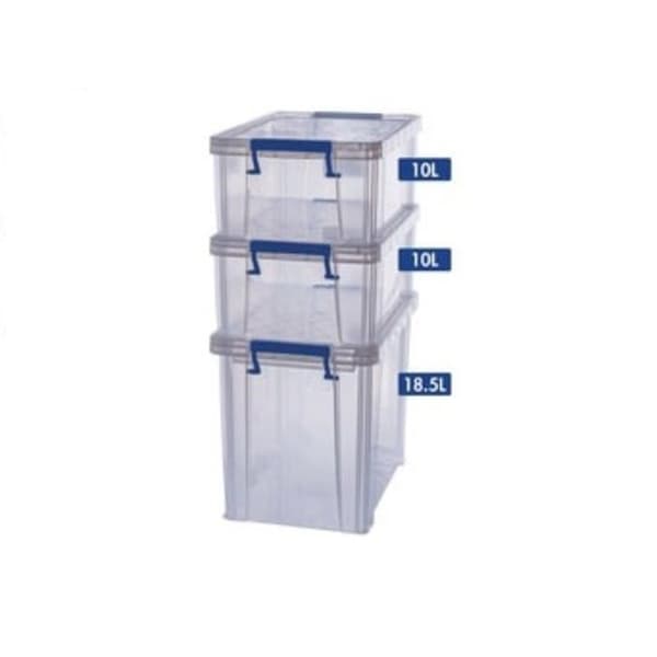 Lot 3 plastlådor 2x10L - 1x18,5L