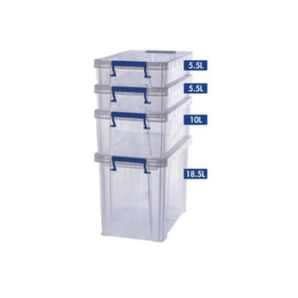 Lot 4 plastlådor 2x5,5L - 1x10L - 1x18,5L