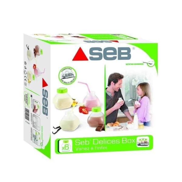 SEB Paket med 6 flaskor för yoghurt att dricka, Kompatibel med Delives och Multi Delices XF102000 apparater