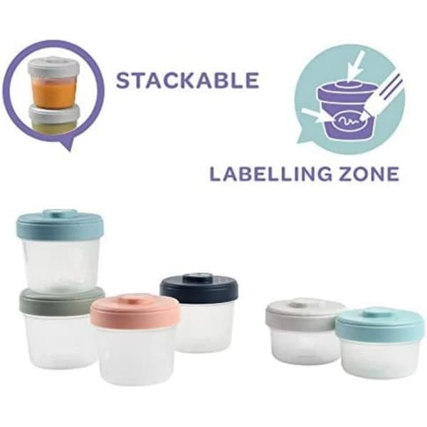 BEABA Set 1:a åldern 6 portioner klämma - (2x90ml + 4x150ml)
