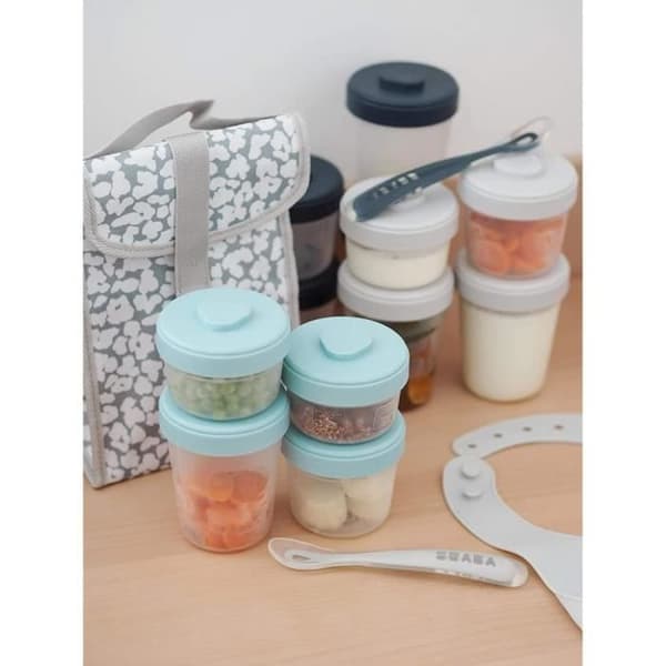 BEABA Sæt 2. alder 8 portioner klips - (4x150ml + 4x250ml)