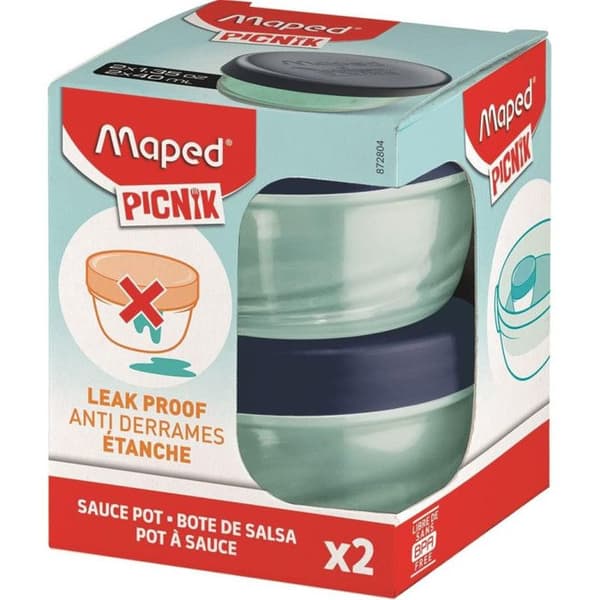 Maped Picnik Origins - Set med 2 såsgrytor - Perfekt läckagesäkra - Enkel rengöring - 40ml - Blå