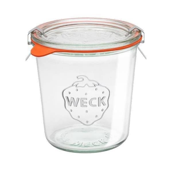 WECK 580ml förvaringsburk - Straight Series - Glas och silikon - Ugnssäker - Tål upp till 250°C